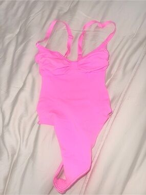 SKIMS Neon Pink One-Piece Bodysuit